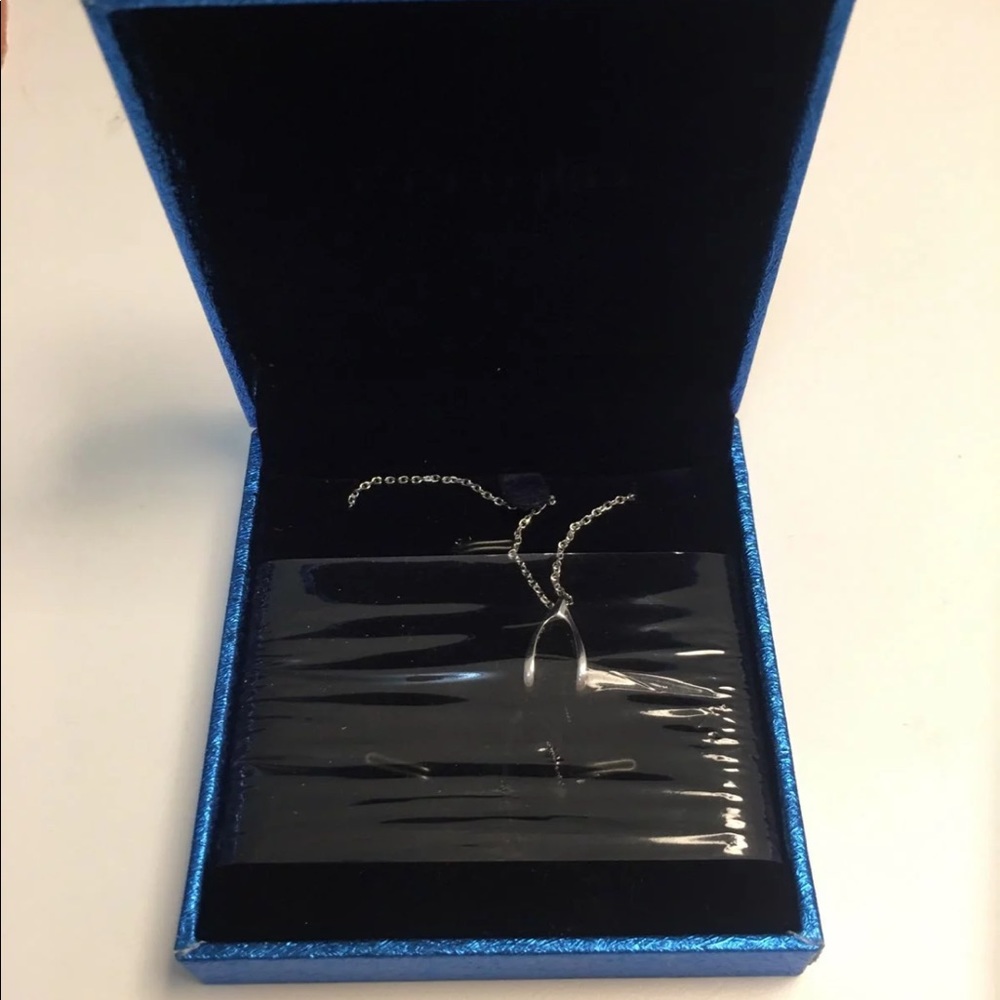 New silver wishbone necklace